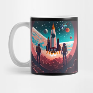 Rocket Launch in Space Mug